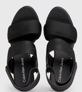 CALVIN KLEIN JEANS – Sandali Donna con Zeppa con Plateau Nero