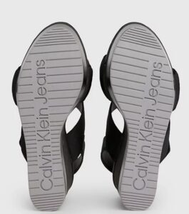 CALVIN KLEIN JEANS – Sandali Donna con Zeppa con Plateau Nero