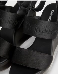 CALVIN KLEIN JEANS – Sandali Donna con Zeppa con Plateau Nero