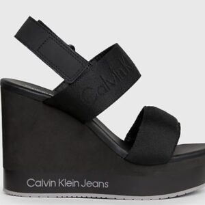 CALVIN KLEIN JEANS – Sandali Donna con Zeppa con Plateau Nero