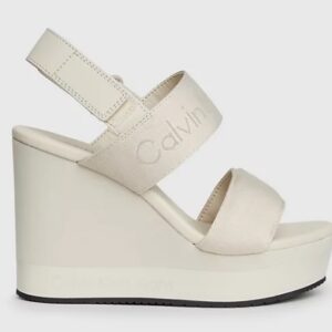 CALVIN KLEIN JEANS – Sandali Donna con Zeppa con Plateau Guscio d’Uovo