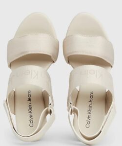 CALVIN KLEIN JEANS – Sandali Donna con Zeppa con Plateau Guscio d’Uovo