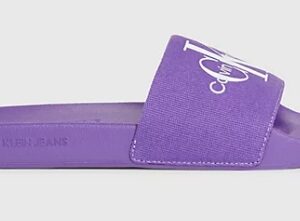 CALVIN KLEIN – Ciabatte Donna in Tela Deep Lavender/Bright White
