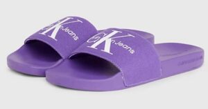 CALVIN KLEIN – Ciabatte Donna in Tela Deep Lavender/Bright White