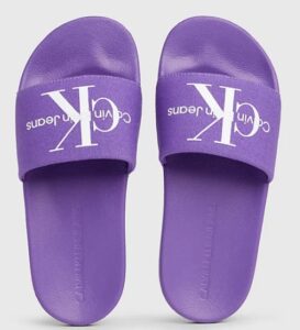 CALVIN KLEIN – Ciabatte Donna in Tela Deep Lavender/Bright White