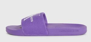 CALVIN KLEIN – Ciabatte Donna in Tela Deep Lavender/Bright White