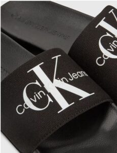 CALVIN KLEIN – Ciabatte Donna in Tela Deep Nero