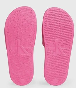 CALVIN KLEIN – Ciabatte Donna in Tela Deep Fuchsia Fedora/Bright White