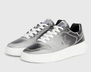 CALVIN KLEIN JEANS – Scarpe Donna da Ginnastica Iridescenti Metallic Silver/Bright White