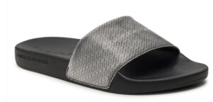 CALVIN KLEIN JEANS – Ciabatte Uomo Slide Lenticular Nero/Argento