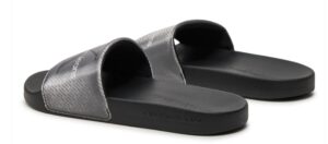 CALVIN KLEIN JEANS – Ciabatte Uomo Slide Lenticular Nero/Argento