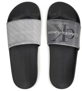 CALVIN KLEIN JEANS – Ciabatte Uomo Slide Lenticular Nero/Argento