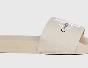 CALVIN KLEIN JEANS – Ciabatte Uomo in Tela Beige