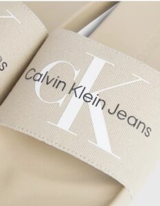CALVIN KLEIN JEANS – Ciabatte Uomo in Tela Beige