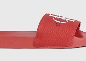 CALVIN KLEIN JEANS – Ciabatte Uomo in Tela Rosso