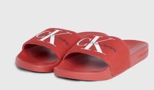 CALVIN KLEIN JEANS – Ciabatte Uomo in Tela Rosso