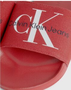 CALVIN KLEIN JEANS – Ciabatte Uomo in Tela Rosso