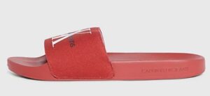 CALVIN KLEIN JEANS – Ciabatte Uomo in Tela Rosso