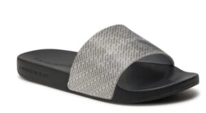 CALVIN KLEIN – Ciabatte Donna Slide Lenticular Nero/Argento