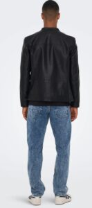 ONLY & SONS – Giubbini Uomo Leather Look Jacket Nero