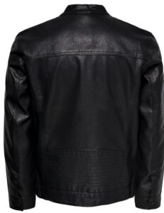 ONLY & SONS – Giubbini Uomo Leather Look Jacket Nero