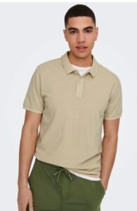 ONLY& SONS – Polo Slim Fit Paricollo Beige Moonstruck