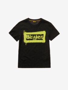 BLAUER – T-Shirt Kids Stampa Graffiti Nero