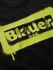 BLAUER – T-Shirt Kids Stampa Graffiti Nero