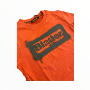 BLAUER – T-Shirt Kids Stampa Graffiti Arancio