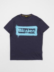 BLAUER – T-Shirt Kids Stampa Graffiti Blu Navy