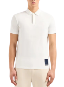ARMANI EXCHANGE – Polo Uomo con Patch Logata Bianco