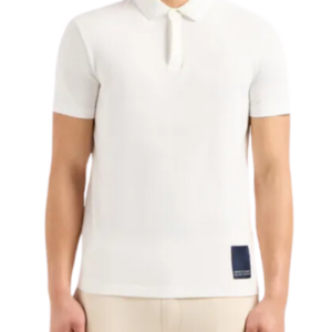 ARMANI EXCHANGE – Polo Uomo con Patch Logata Bianco
