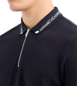 ARMANI EXCHANGE – Polo Uomo in Piquet con Tape Logo Blu