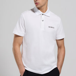 BIKKEMBERGS – Polo Uomo in Piquet Stretch Bianco