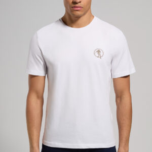BIKKEMBERGS – T-Shirt Uomo Girocollo in Jersey Stretch Bianco