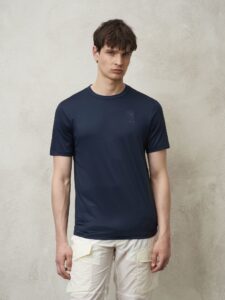 BLAUER – T-Shirt Uomo Tecnica con Scudo Blu