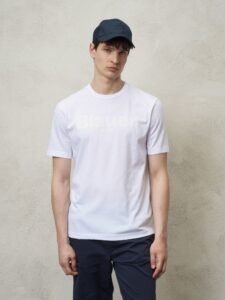 BLAUER – T-Shirt Uomo Scritta Blauer in Tono Bianco