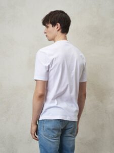 BLAUER – T-Shirt Uomo Logo Sfumato Bianco