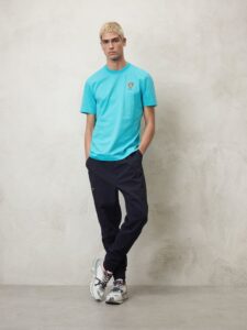 BLAUER – T-Shirt Uomo Scudo Blauer a Colori Turchese