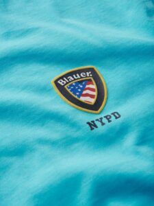 BLAUER – T-Shirt Uomo Scudo Blauer a Colori Turchese