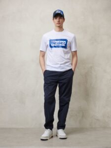 BLAUER – T-Shirt Uomo Stampa Graffiti Bianco