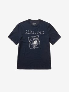 BLAUER – T-Shirt Uomo Grafica 3D Blu Sodalite