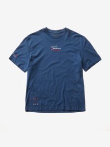 BLAUER – T-Shirt Uomo Fiammata e Ricamata Blu Poseidone