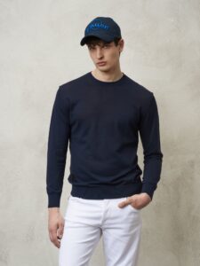 BLAUER – Maglia Uomo Girocollo Blu Sodalite