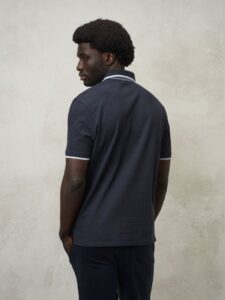 BLAUER – Polo Uomo con Inserti in Chambray Blu Sodalite