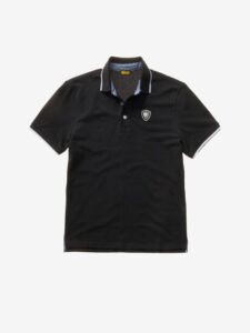 BLAUER – Polo Uomo con Inserti in Chambray Nero