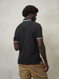 BLAUER – Polo Uomo con Inserti in Chambray Nero
