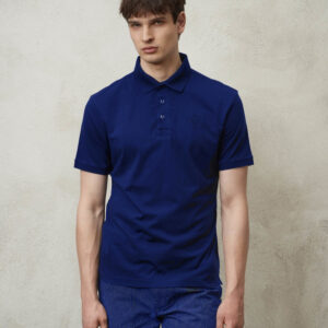 BLAUER – Polo Uomo Fin Jersey di Cotone Blu