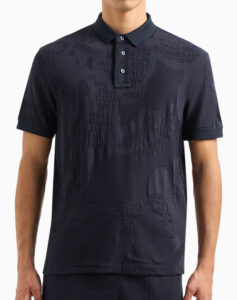 ARMANI EXCHANGE – Polo Uomo in Jersey Jacquard Blu