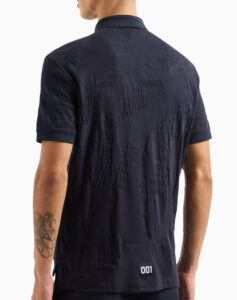 ARMANI EXCHANGE – Polo Uomo in Jersey Jacquard Blu